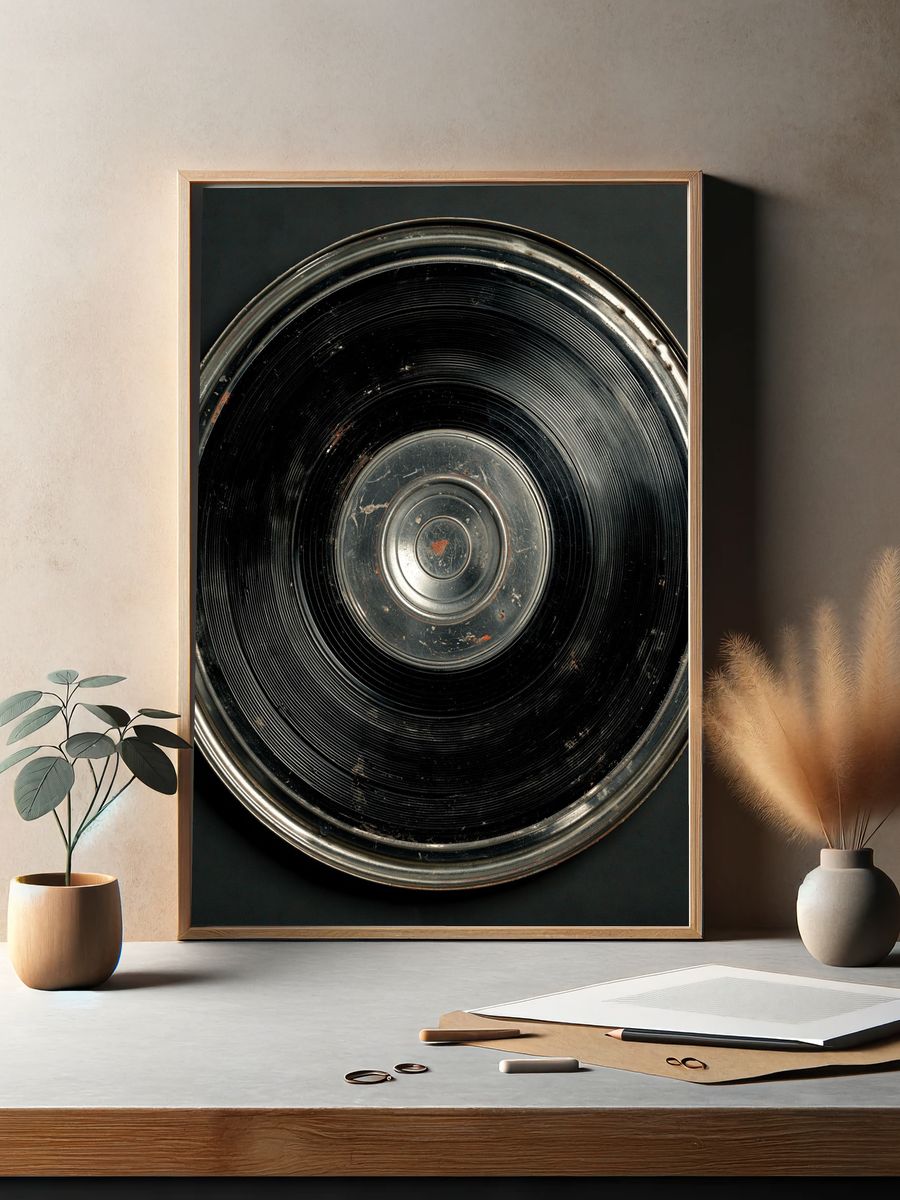 Vintage Vinyl Record Poster. — room view 2