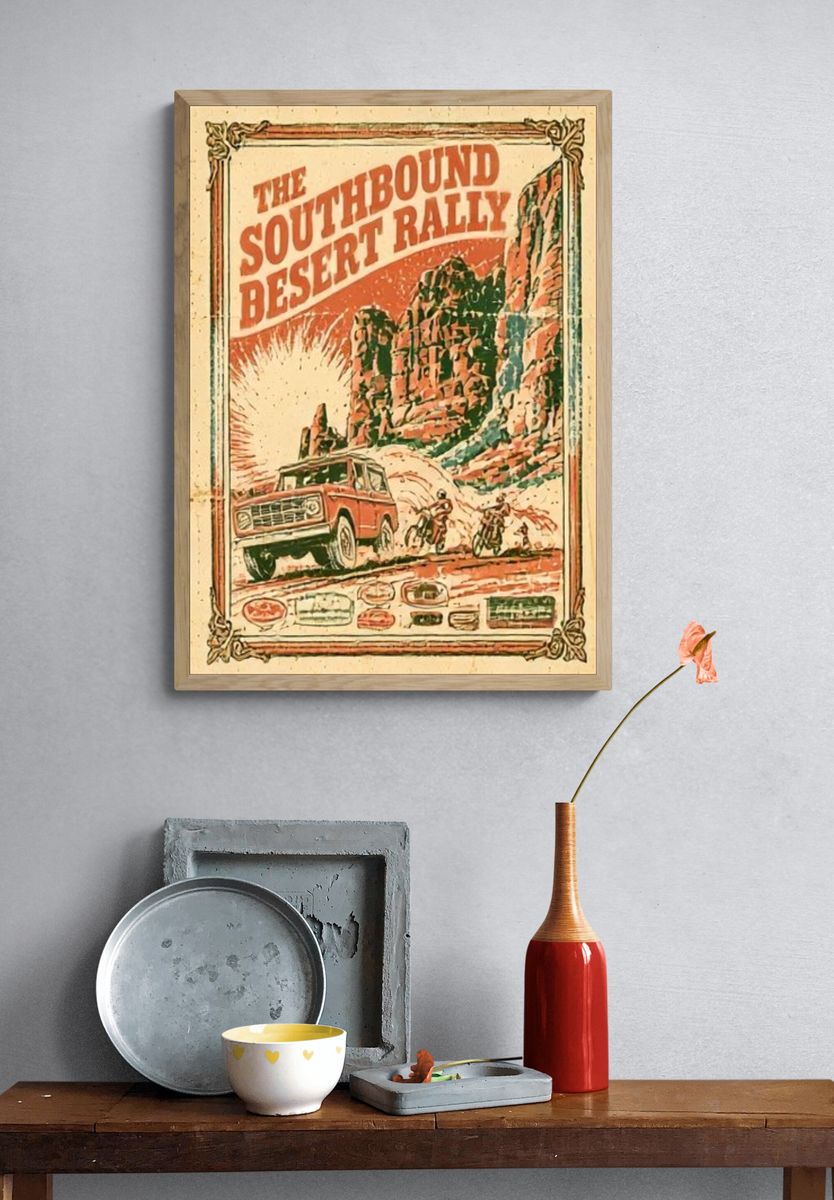 Southbound Desert Rally Vintage Poster. — room view 3
