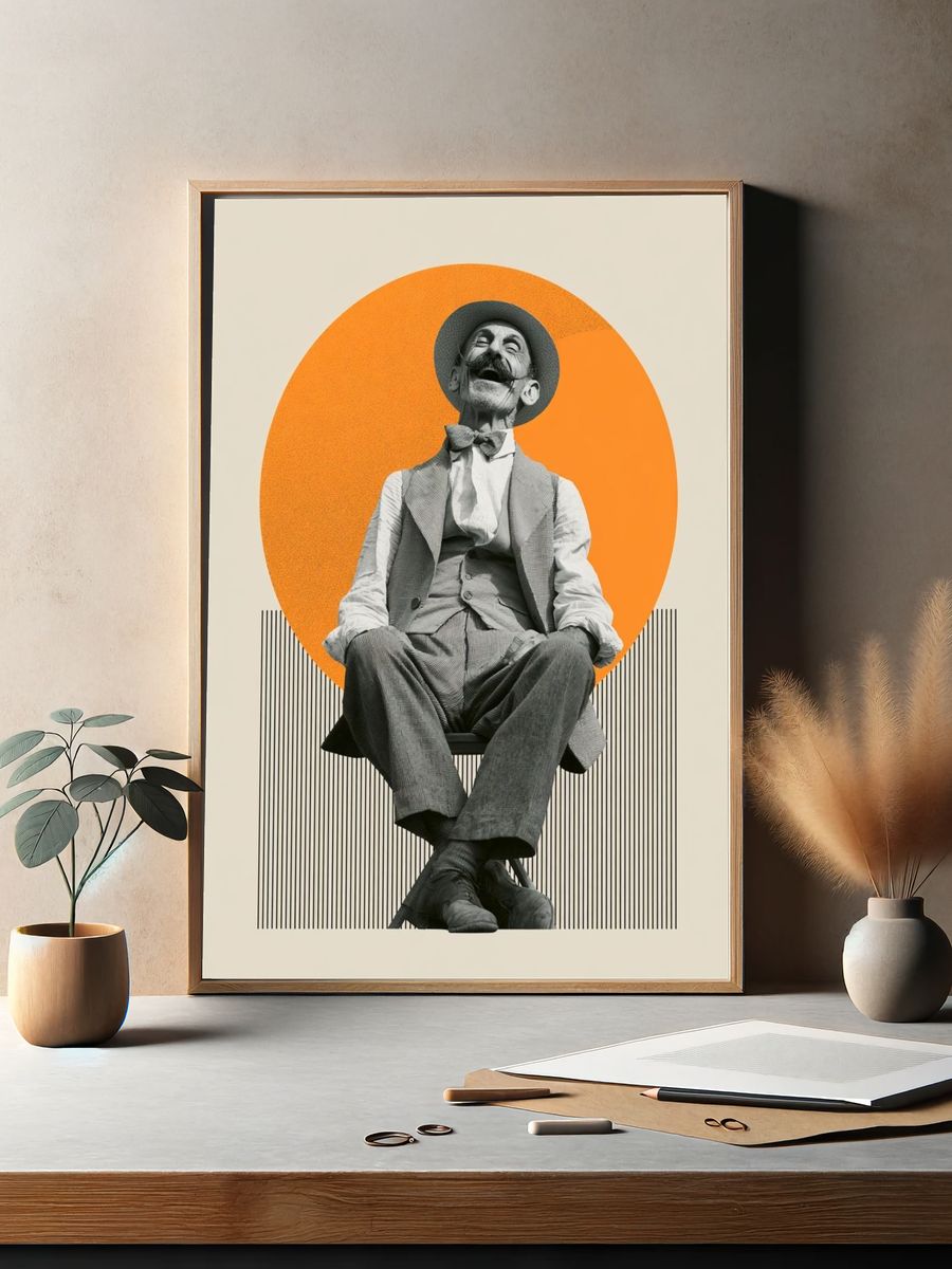 Vintage Clown Portrait Poster. — room view 2