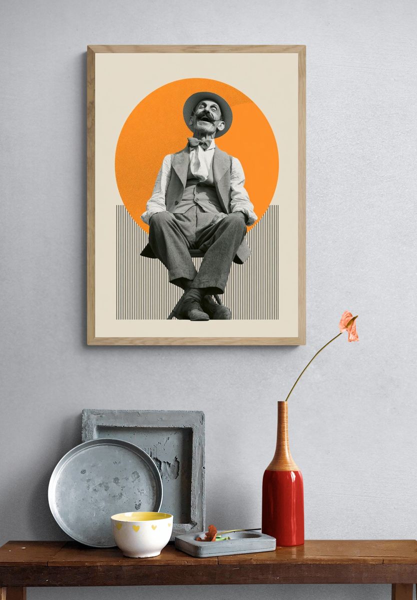 Vintage Clown Portrait Poster. — room view 3