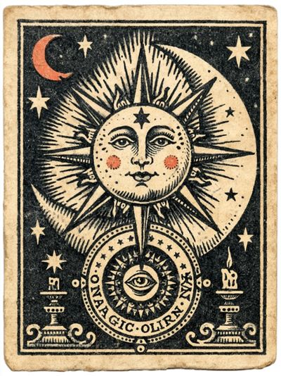 Mystic Sun and Moon Tarot Print. poster