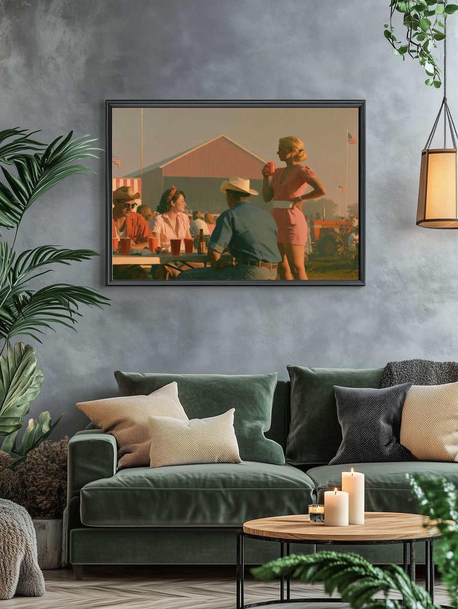 County Fair Gathering Vintage Poster. — room view 4