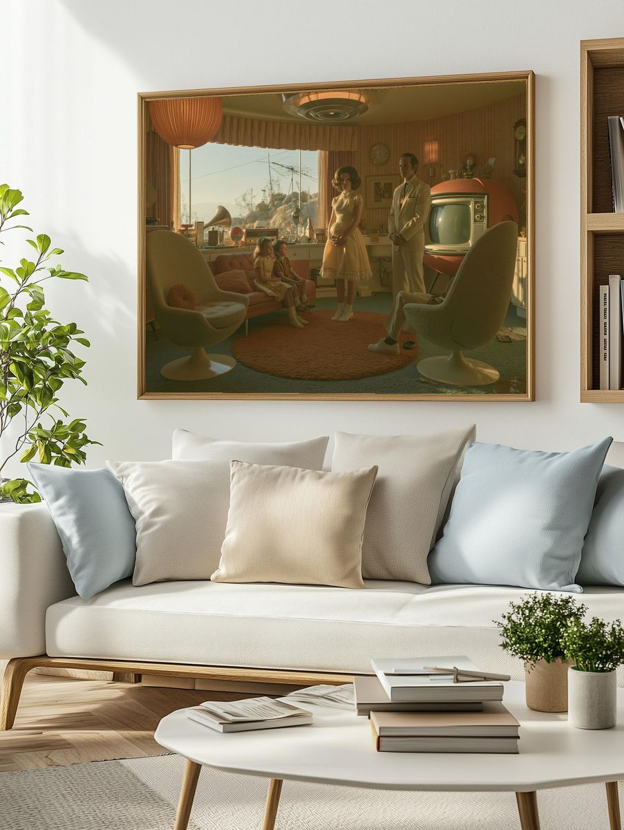 Retro Family Living Room Poster. — room view 2