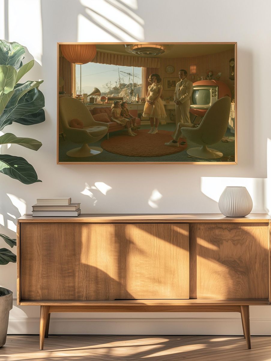 Retro Family Living Room Poster. — room view 3