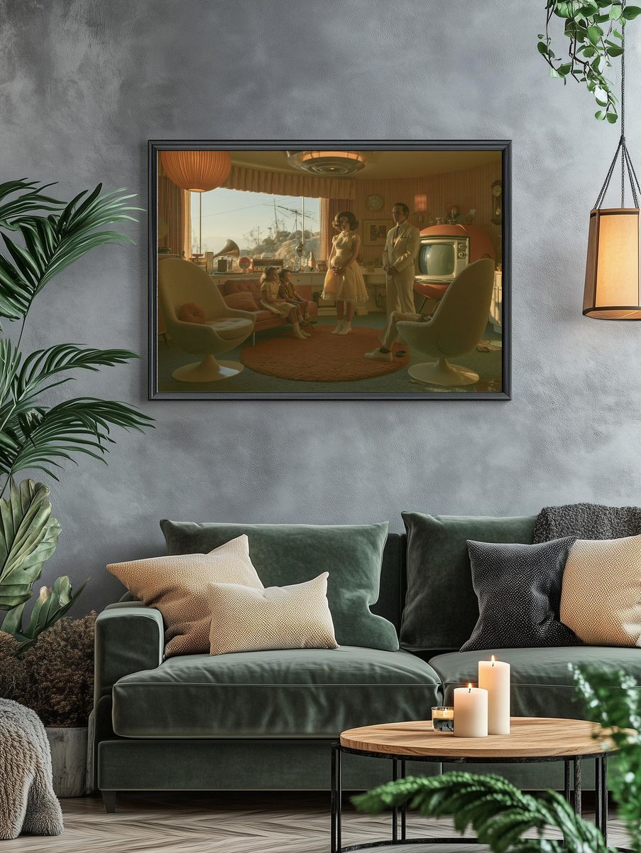 Retro Family Living Room Poster. — room view 4