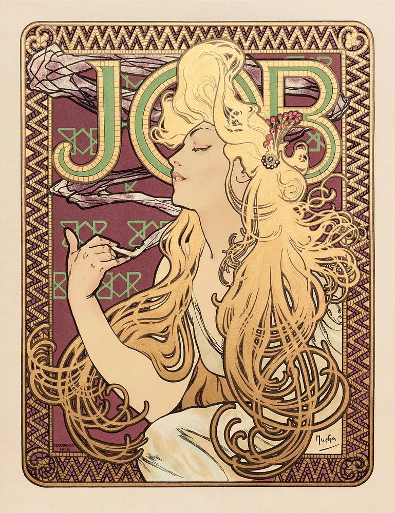 Job (1896) Alphonse Mucha. Original. poster — vintage art