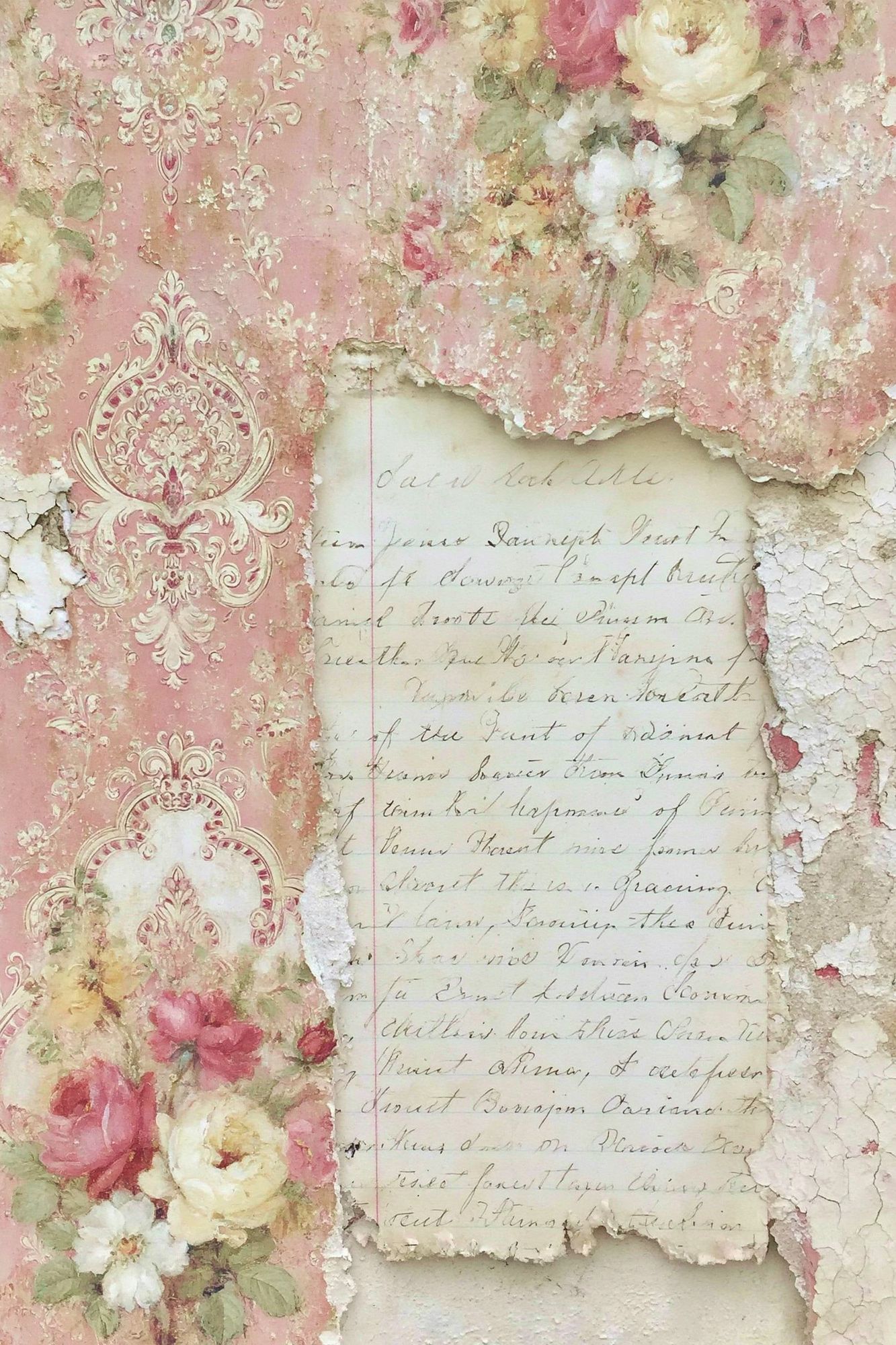 Vintage Floral Damask Collage Print. poster — vintage art