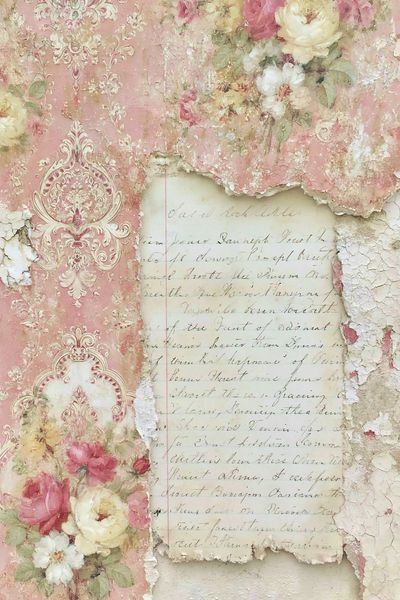 Vintage Floral Damask Collage Print. poster