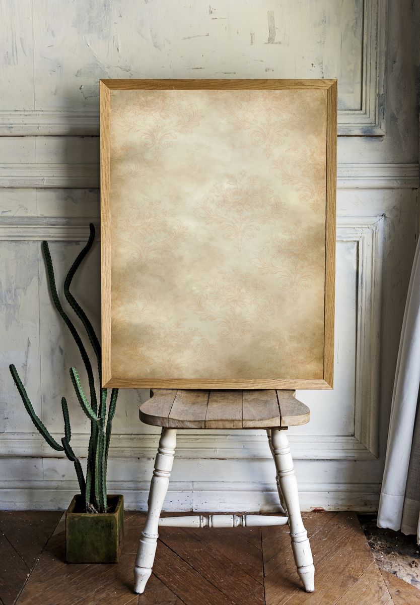Vintage Damask Wallpaper Poster. room preview