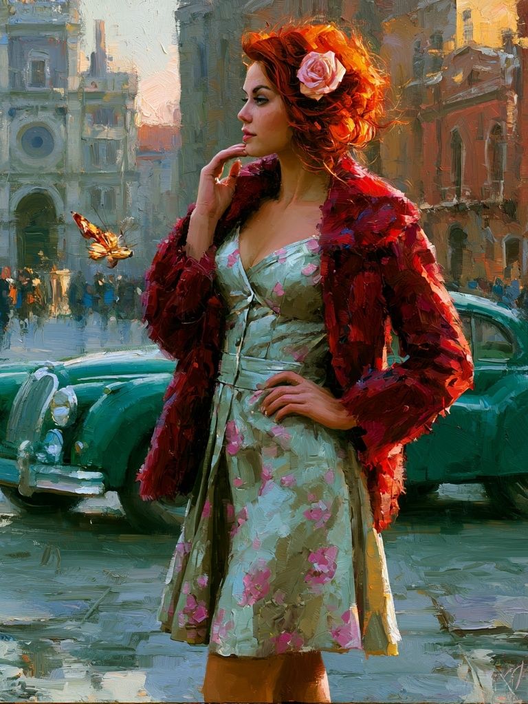 Vintage Street Portrait Print. poster detail