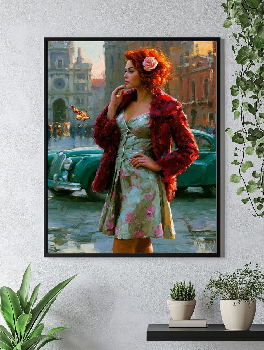 Vintage Street Portrait Print. — room view 4