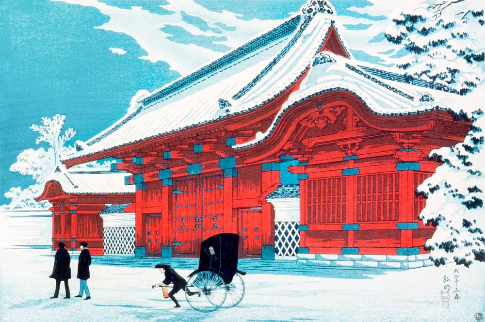 Red Gate Hongo Snow (1926). poster — vintage art