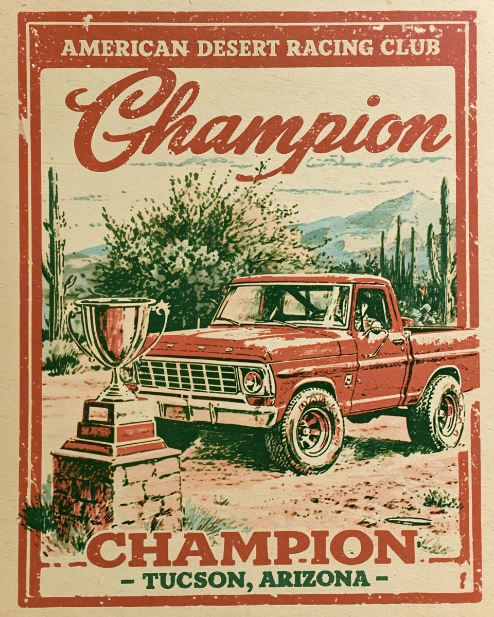Champion Desert Racing Vintage Poster. poster detail