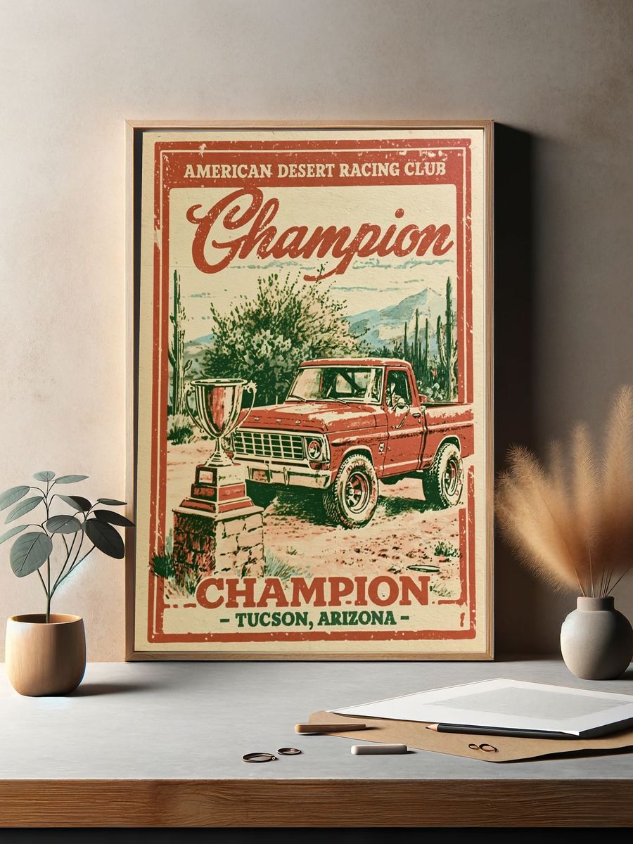 Champion Desert Racing Vintage Poster. — room view 2