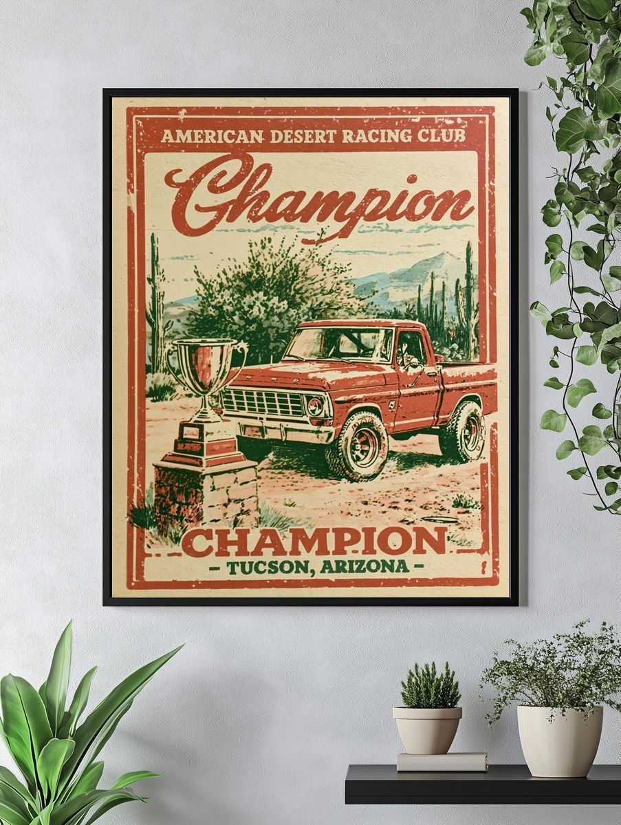 Champion Desert Racing Vintage Poster. — room view 4