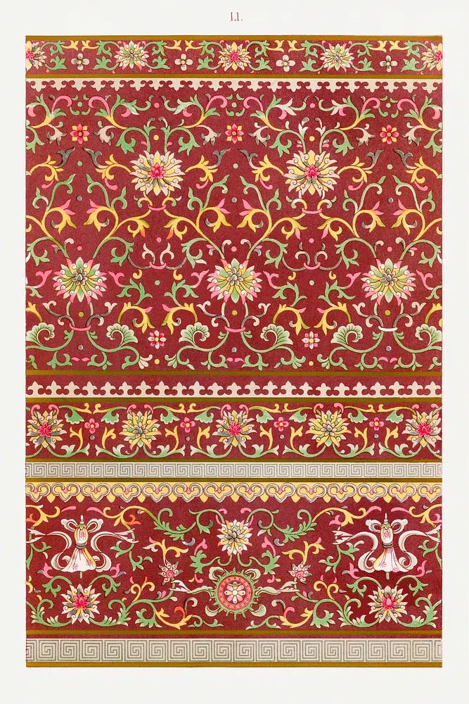 Floral Persian Pattern Vintage Print. poster detail
