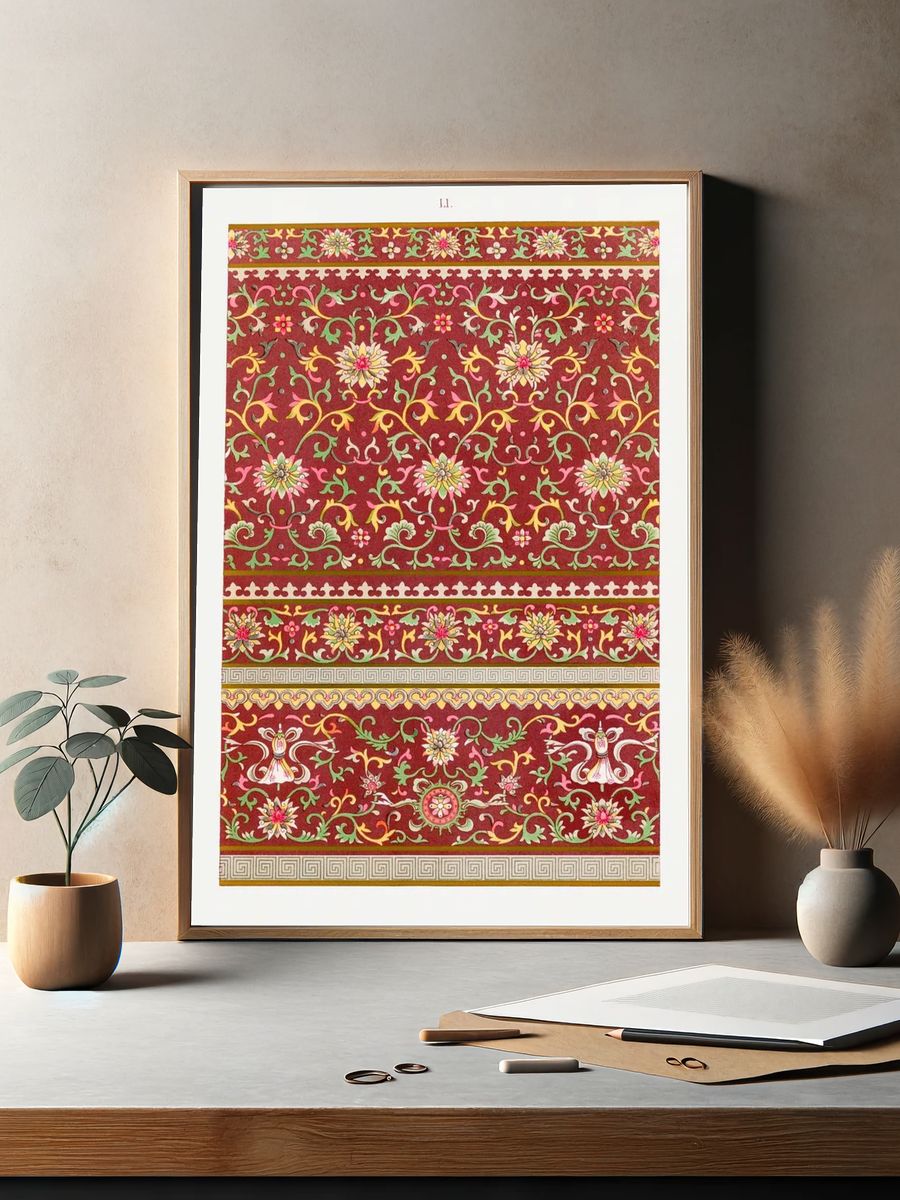 Floral Persian Pattern Vintage Print. — room view 2