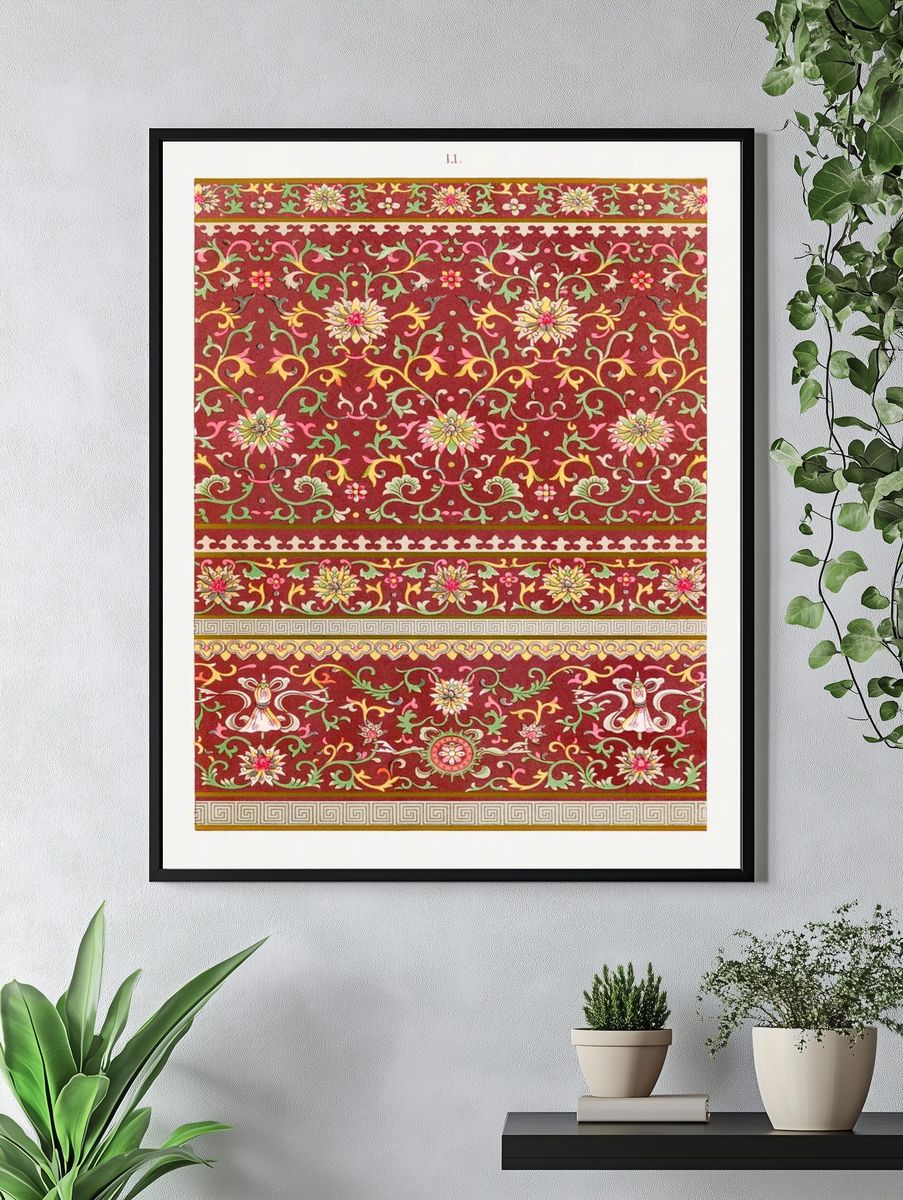 Floral Persian Pattern Vintage Print. — room view 4