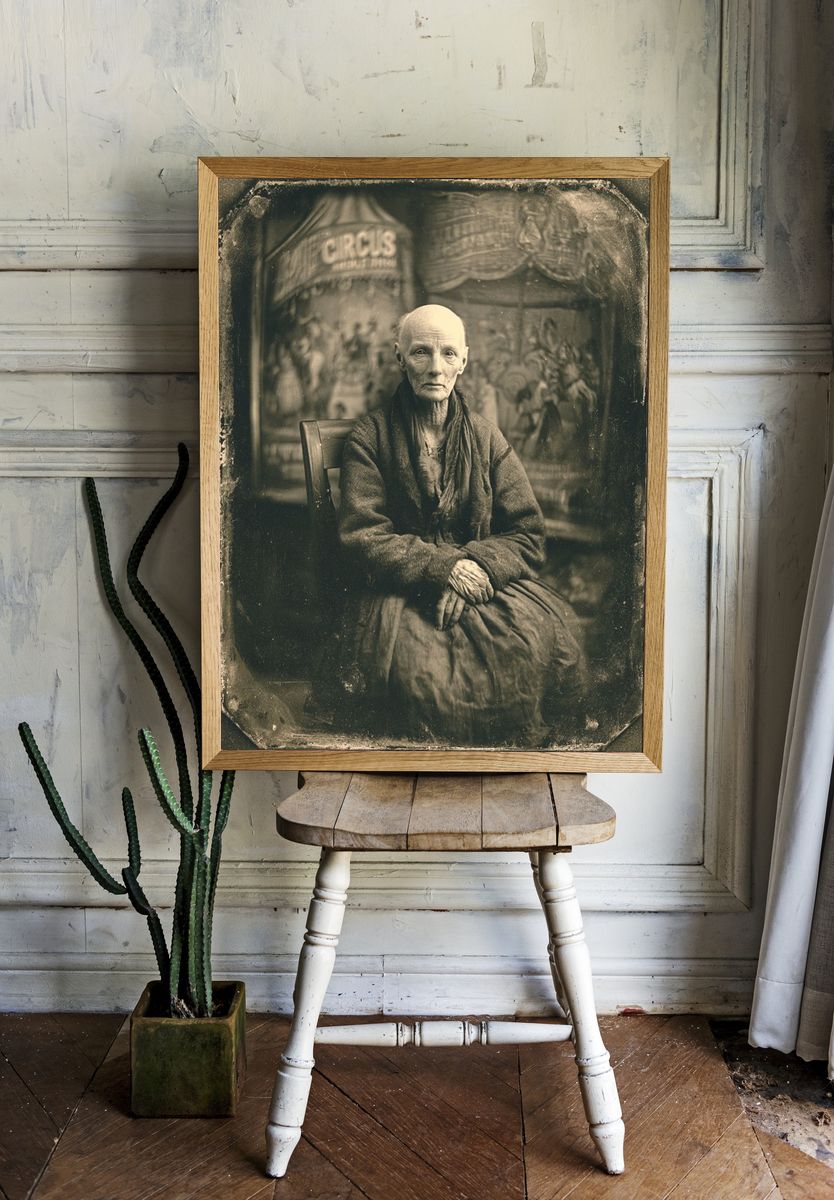 Vintage Circus Portrait Print. room preview