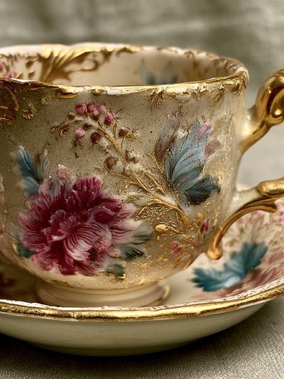 Vintage Floral Teacup Print.