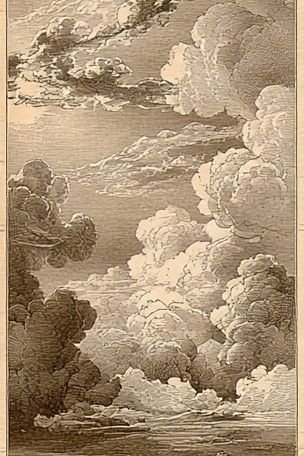 Sepia Cloudscape Vintage Print. poster — vintage art