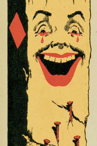 Surreal Smiling Face Vintage Print.