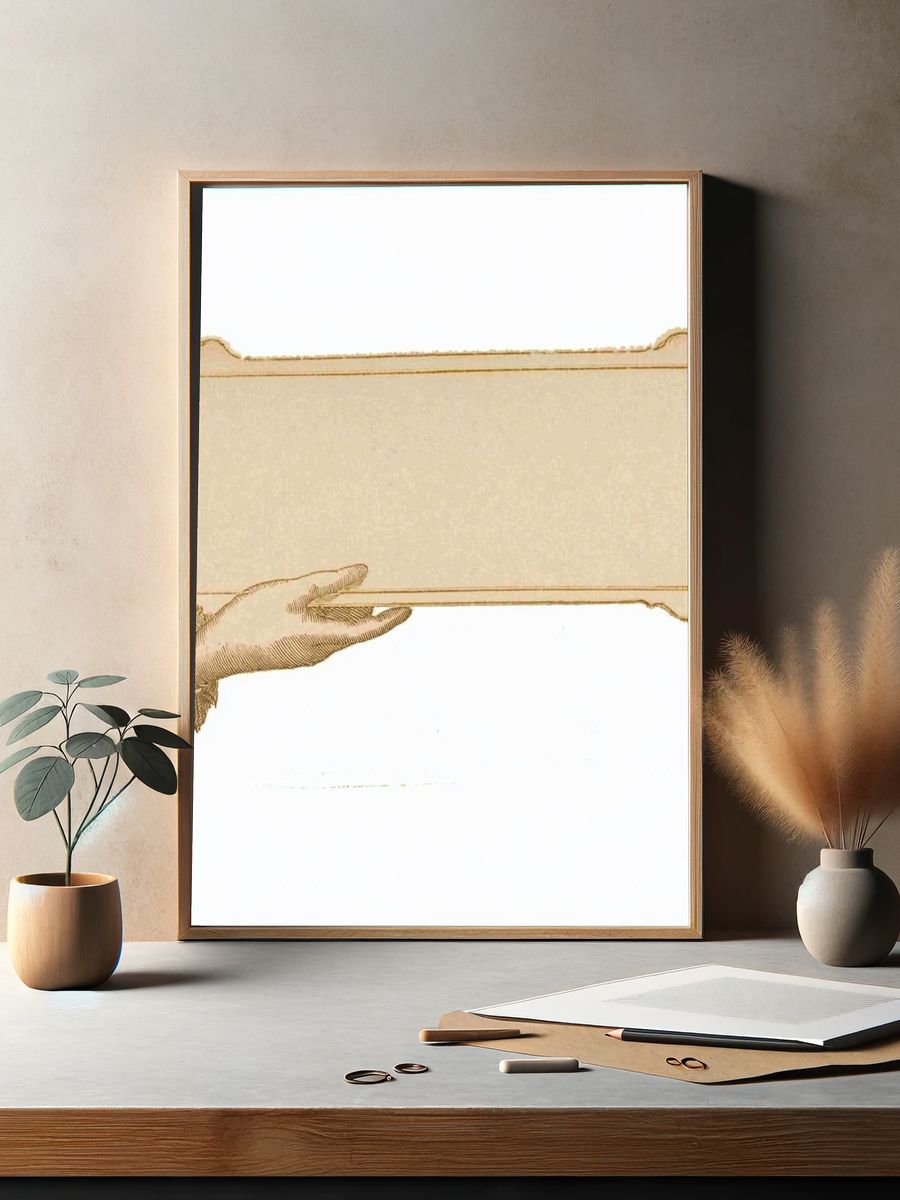 Vintage Hand Frame Print. — room view 2
