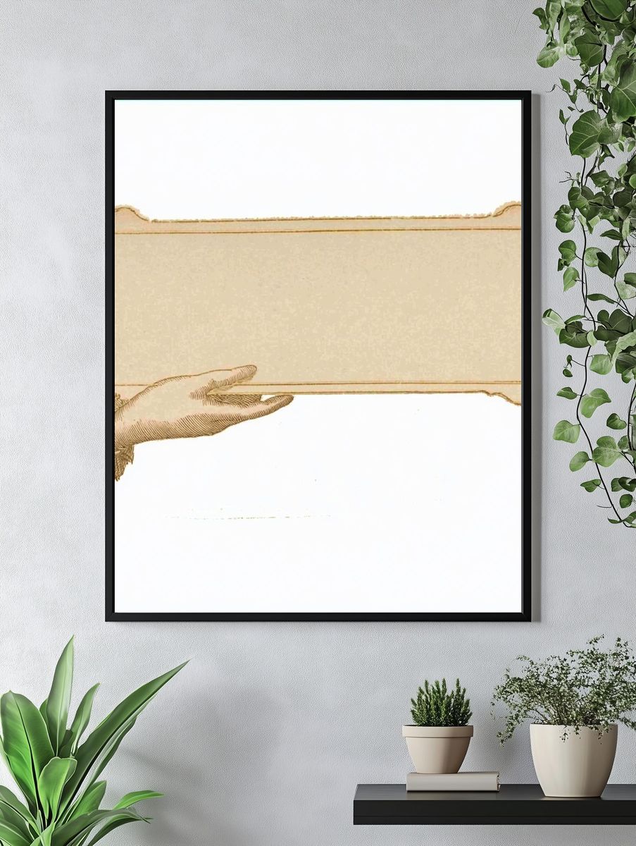 Vintage Hand Frame Print. — room view 4