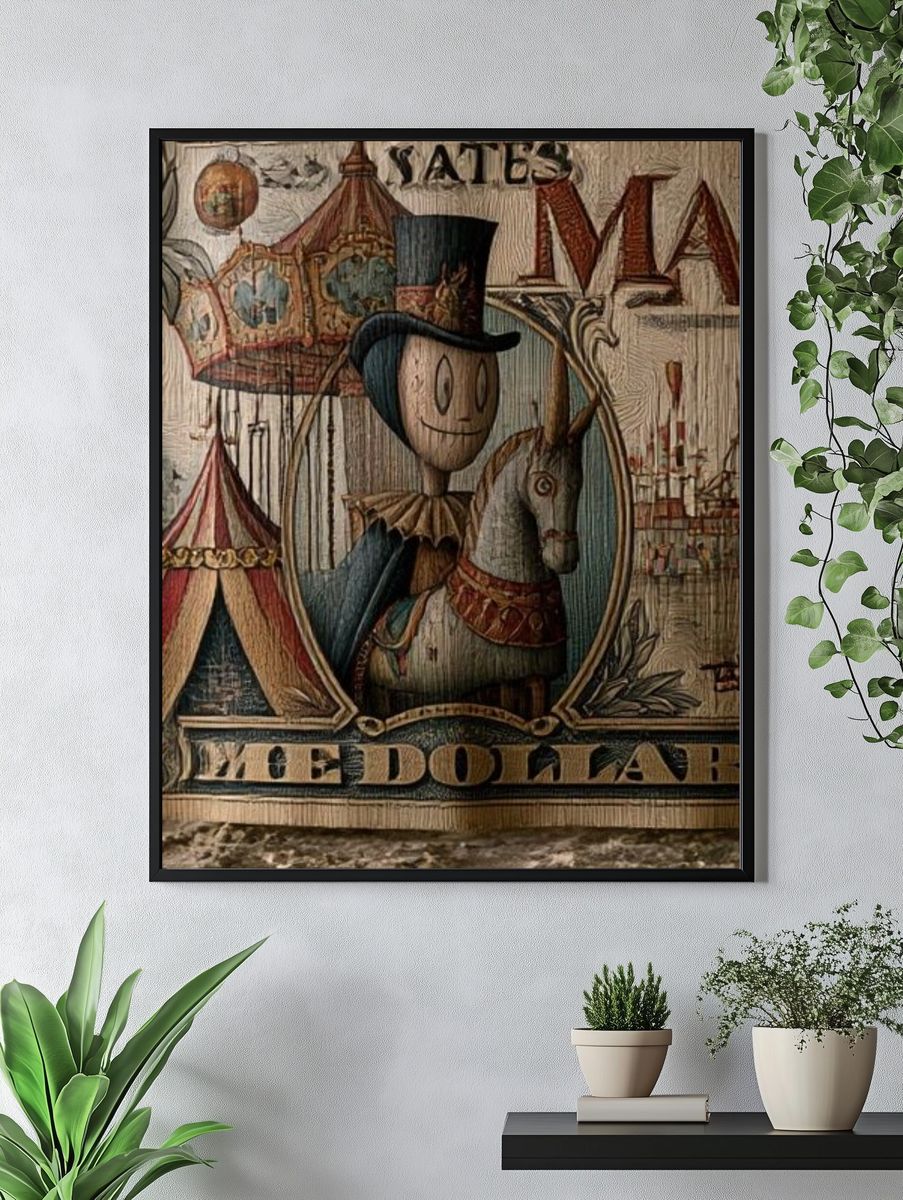 Vintage Circus Carousel Poster. — room view 4
