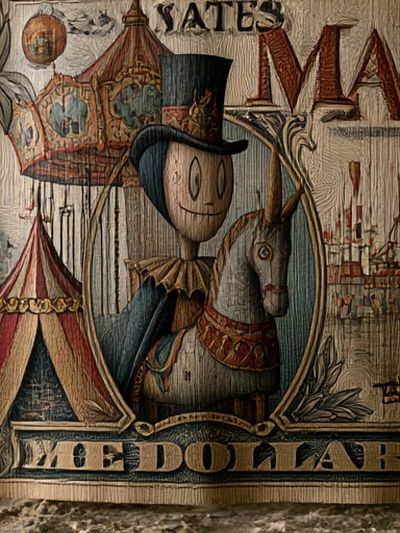 Vintage Circus Carousel Poster.
