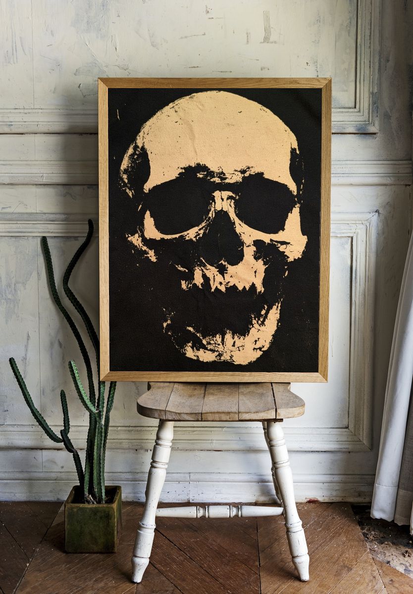 Skull Silhouette — Vintage Print. room preview
