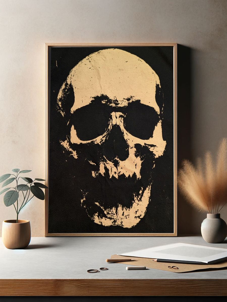 Skull Silhouette — Vintage Print. — room view 2