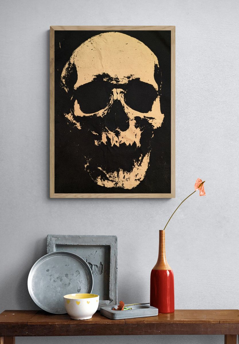 Skull Silhouette — Vintage Print. — room view 3