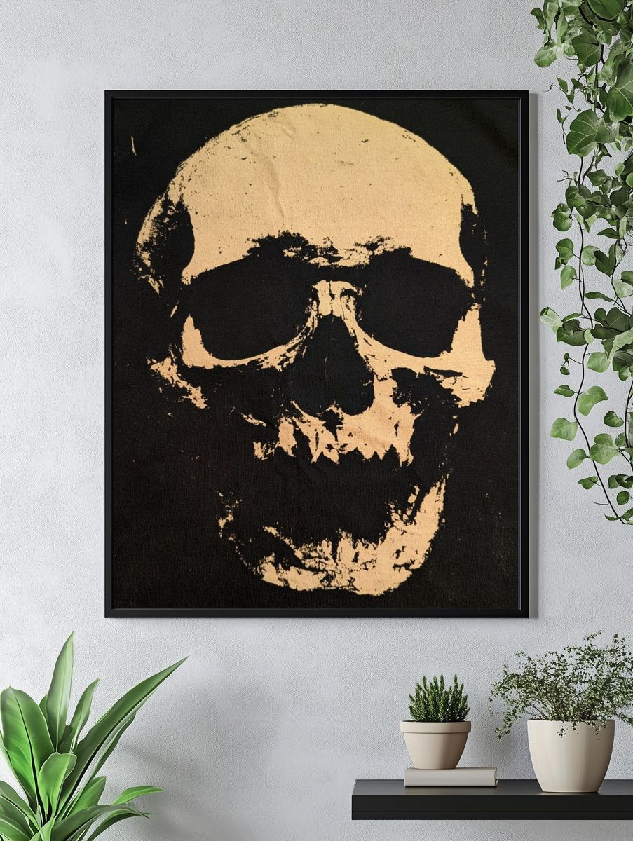 Skull Silhouette — Vintage Print. — room view 4