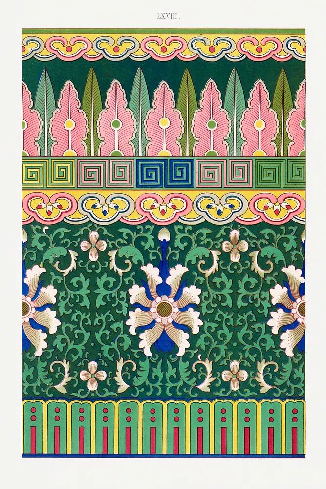 Ornamental Floral Pattern Vintage Print. poster detail