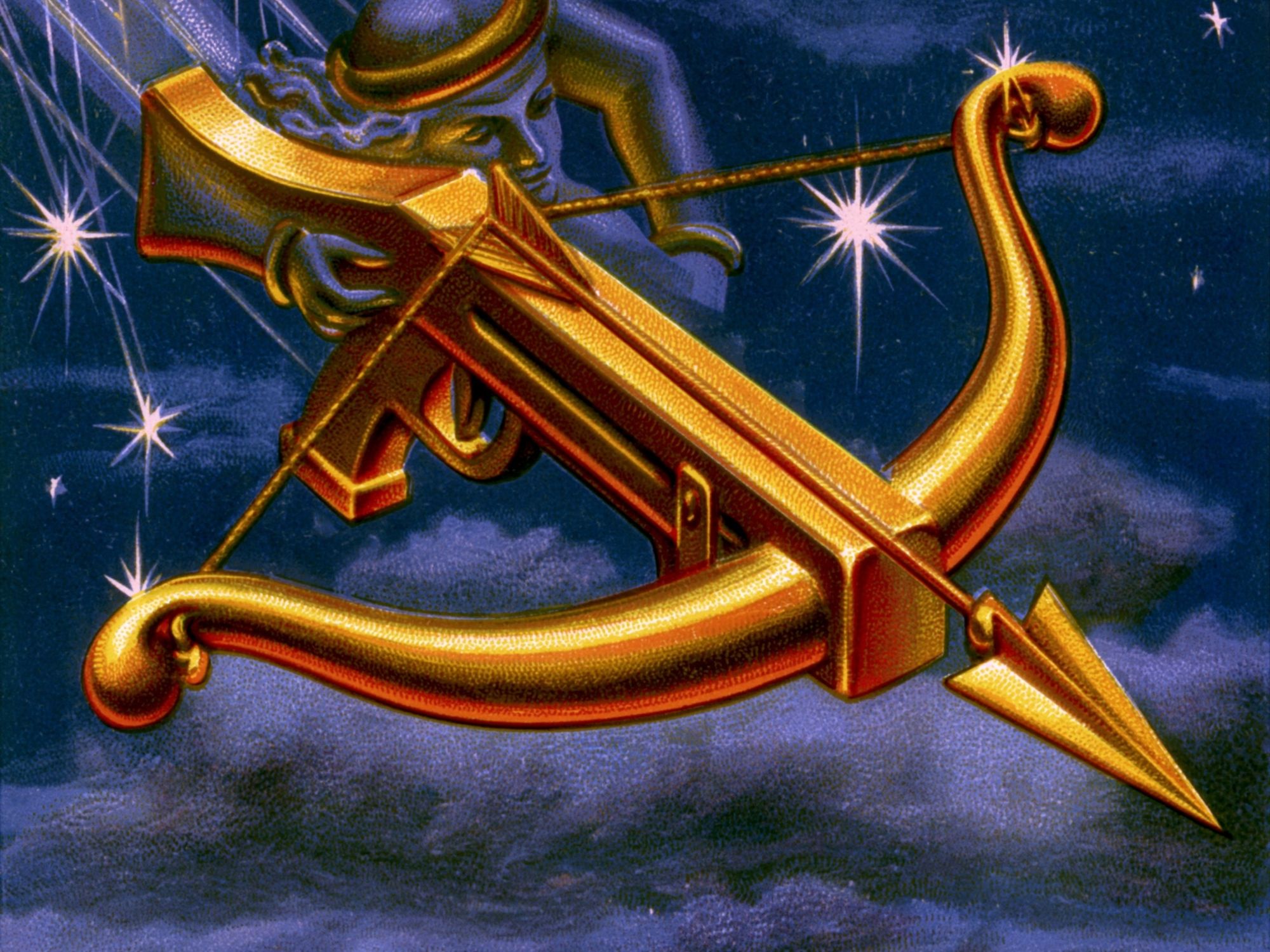 Golden Sagittarius Zodiac Poster. poster detail