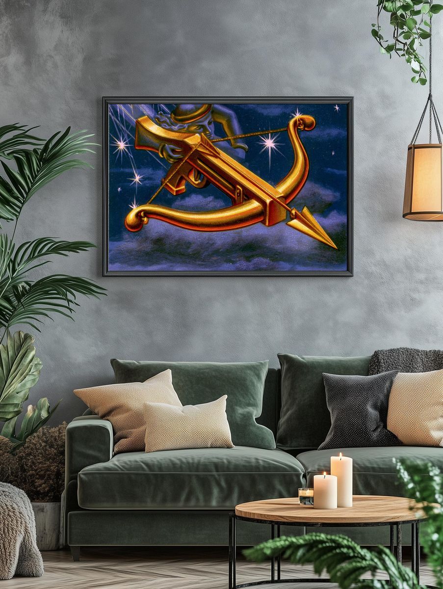 Golden Sagittarius Zodiac Poster. — room view 4