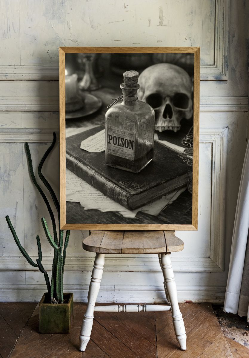 Poison Still Life Vintage Print. room preview