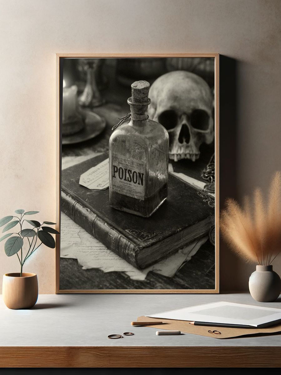 Poison Still Life Vintage Print. — room view 2