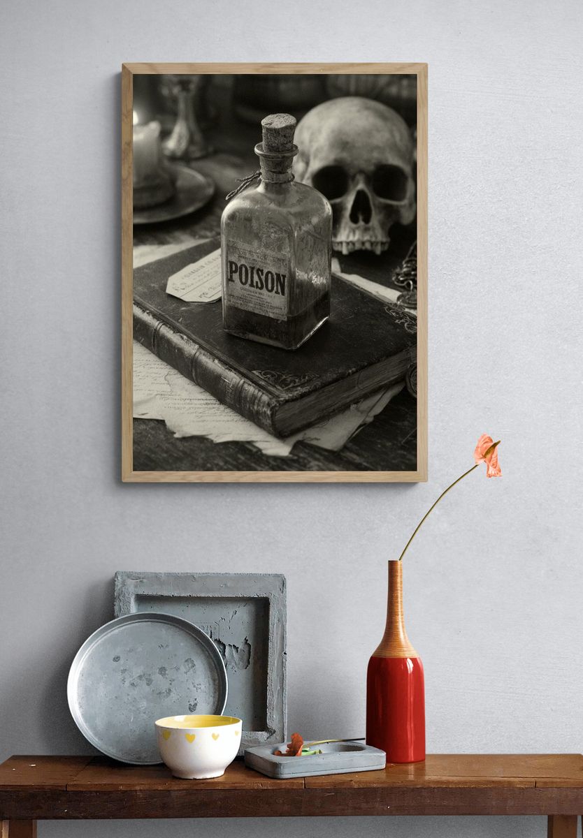 Poison Still Life Vintage Print. — room view 3