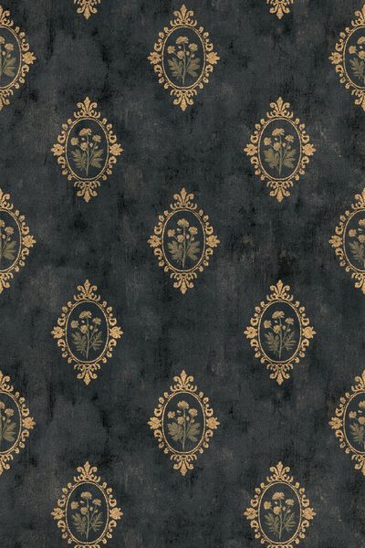 Vintage Floral Damask Print.