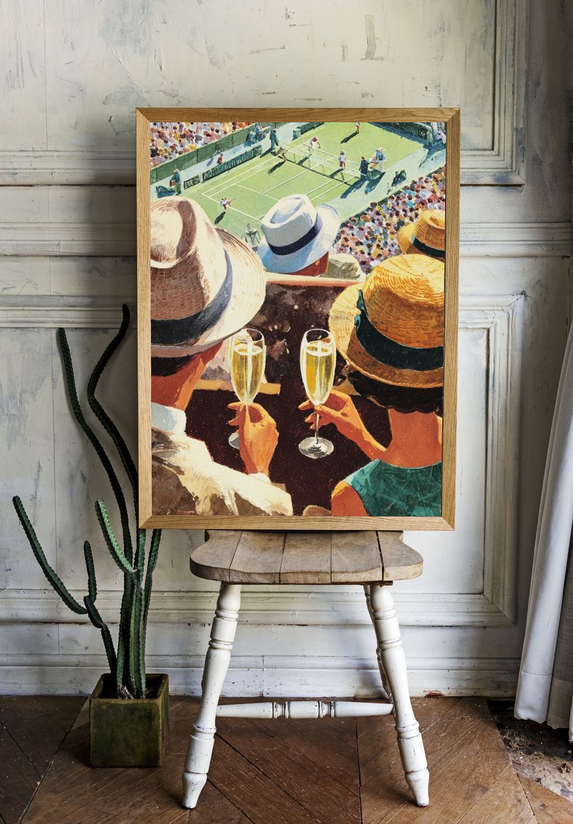 Tennis Match View Vintage Poster. — room view 1