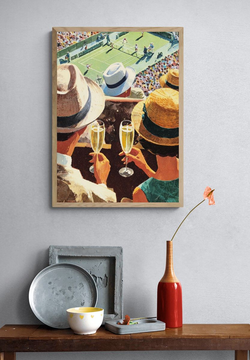 Tennis Match View Vintage Poster. — room view 3