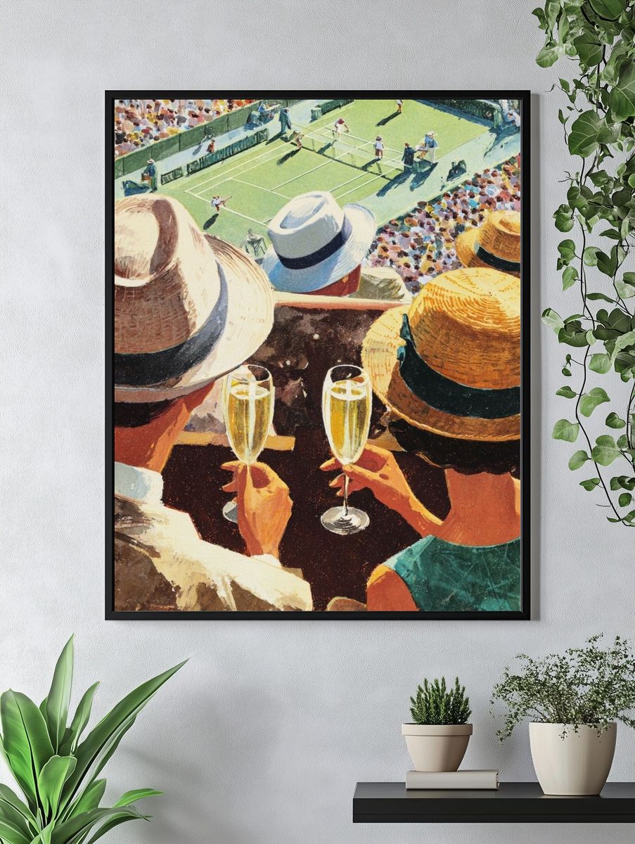 Tennis Match View Vintage Poster. — room view 4