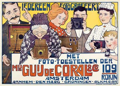 Iedereen fotografeert (1901) Johann Georg. poster