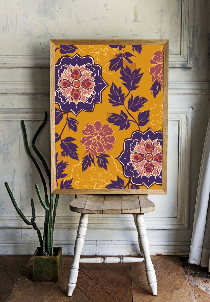 Floral Pattern Vintage Print. room preview
