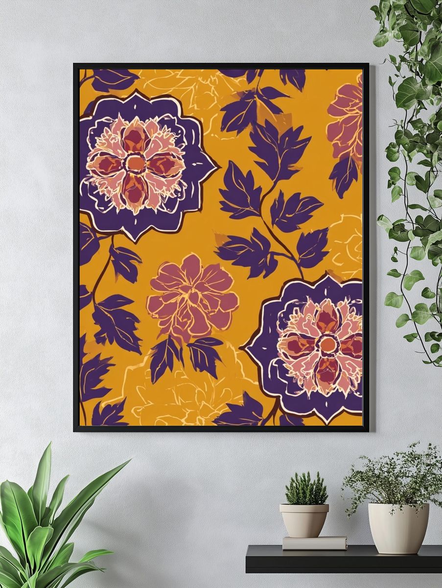 Floral Pattern Vintage Print. — room view 4