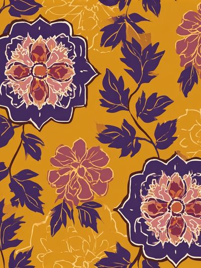 Floral Pattern Vintage Print.