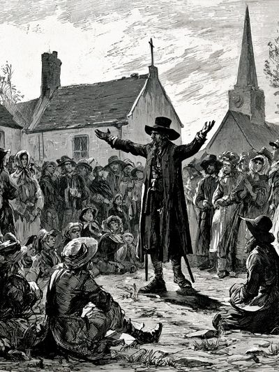 Village Sermon — Vintage Print.