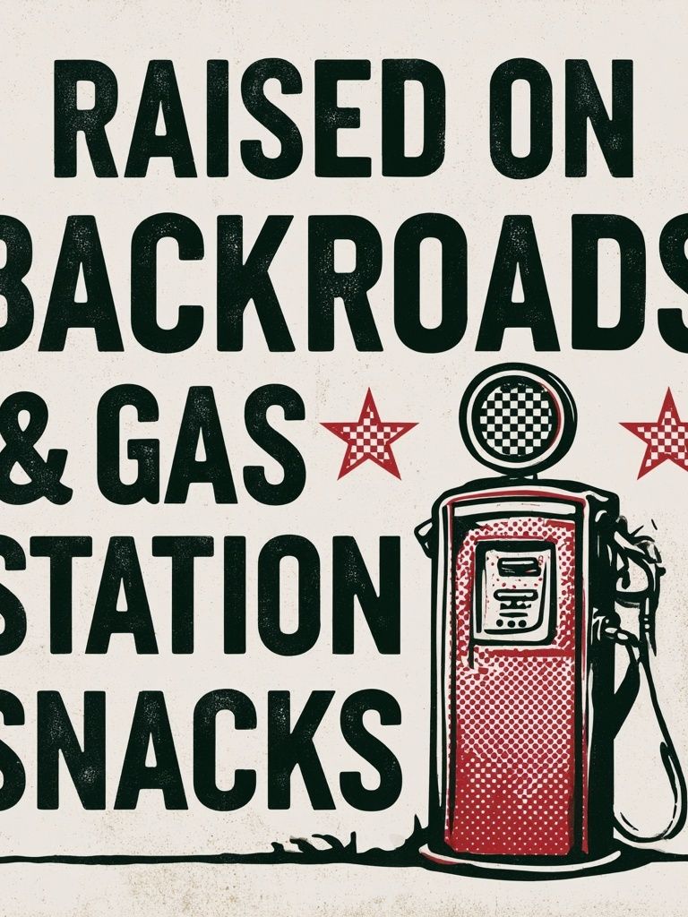 Raised on Backroads Gas Station Poster. poster — vintage art